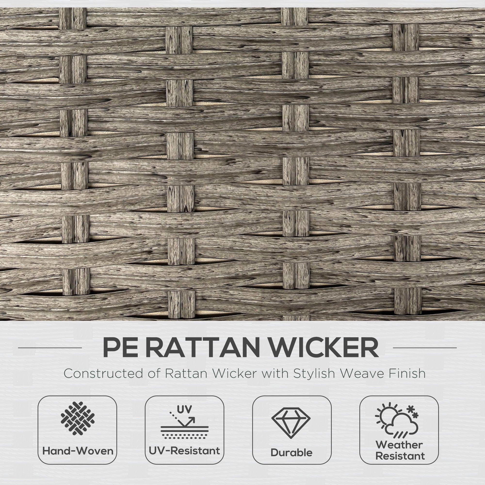 6 Pieces Outdoor PE Rattan Garden Furniture, Patio Wicker Sectional Conversation Corner Sofa w/ Soft Padded Cushion & Liftable Coffee Table, Light Grey