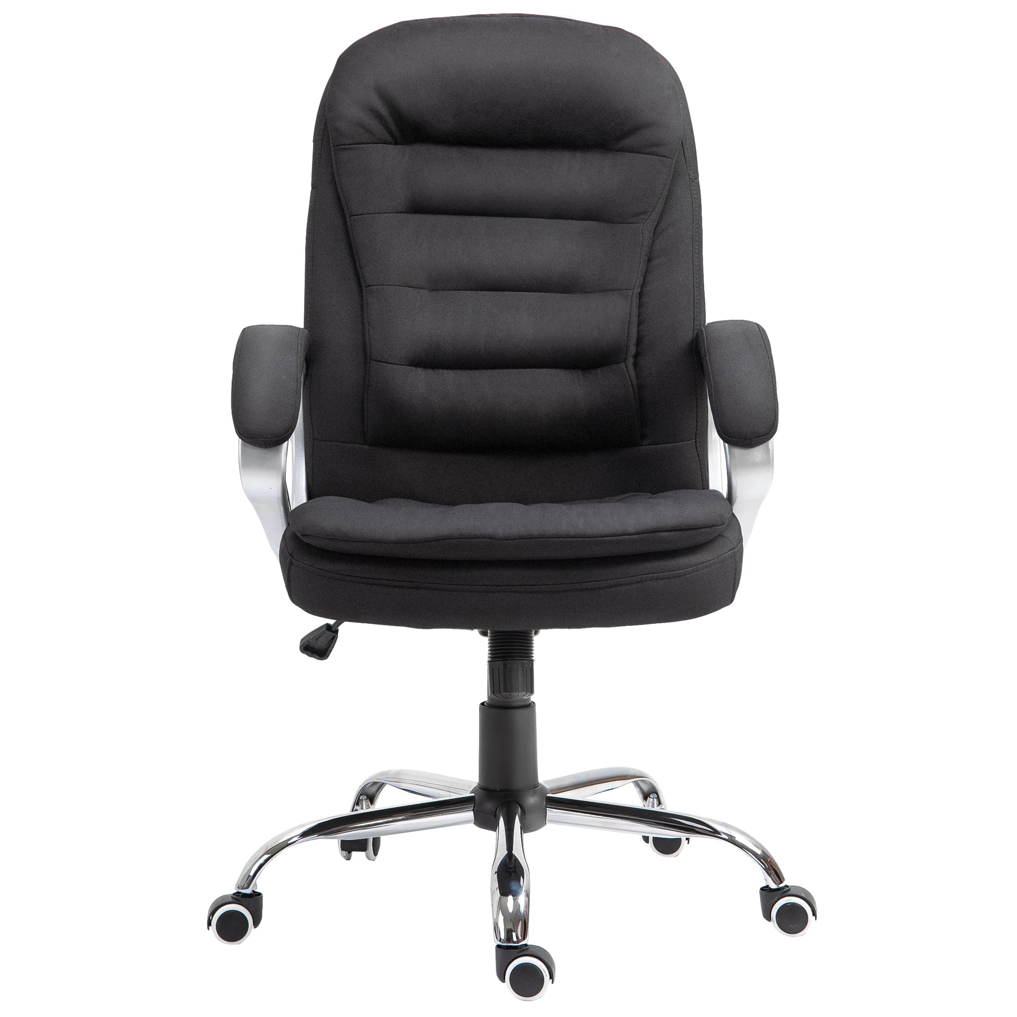 Ergonomic Office Chair Task Chair for Home with Arm, Swivel Wheels, Linen Fabric, Black