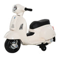 Vespa Licensed 6V Electric Ride-On Motorbike for Toddlers 18-36 Months with Horn & Headlight - White
