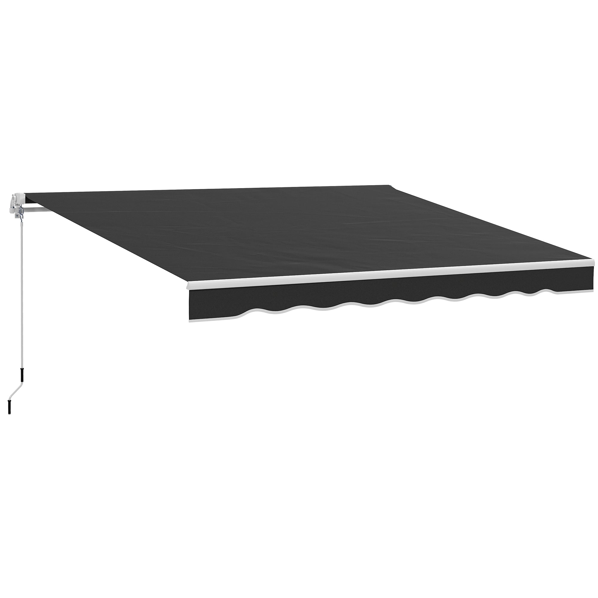 2 x 2.5m Garden Retractable Awning with Aluminium Frame - Black
