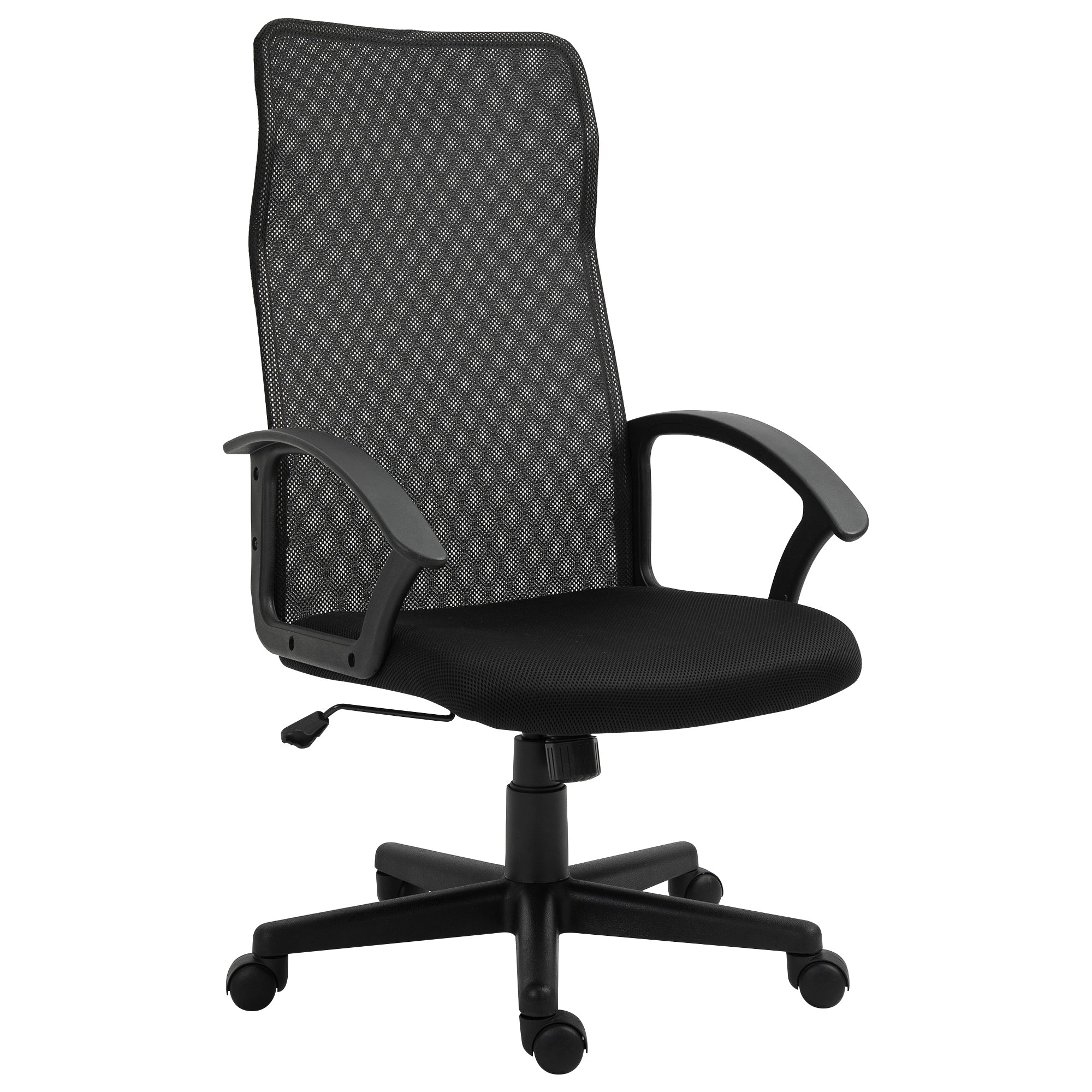 Plastic High Back Home Office Chair Black