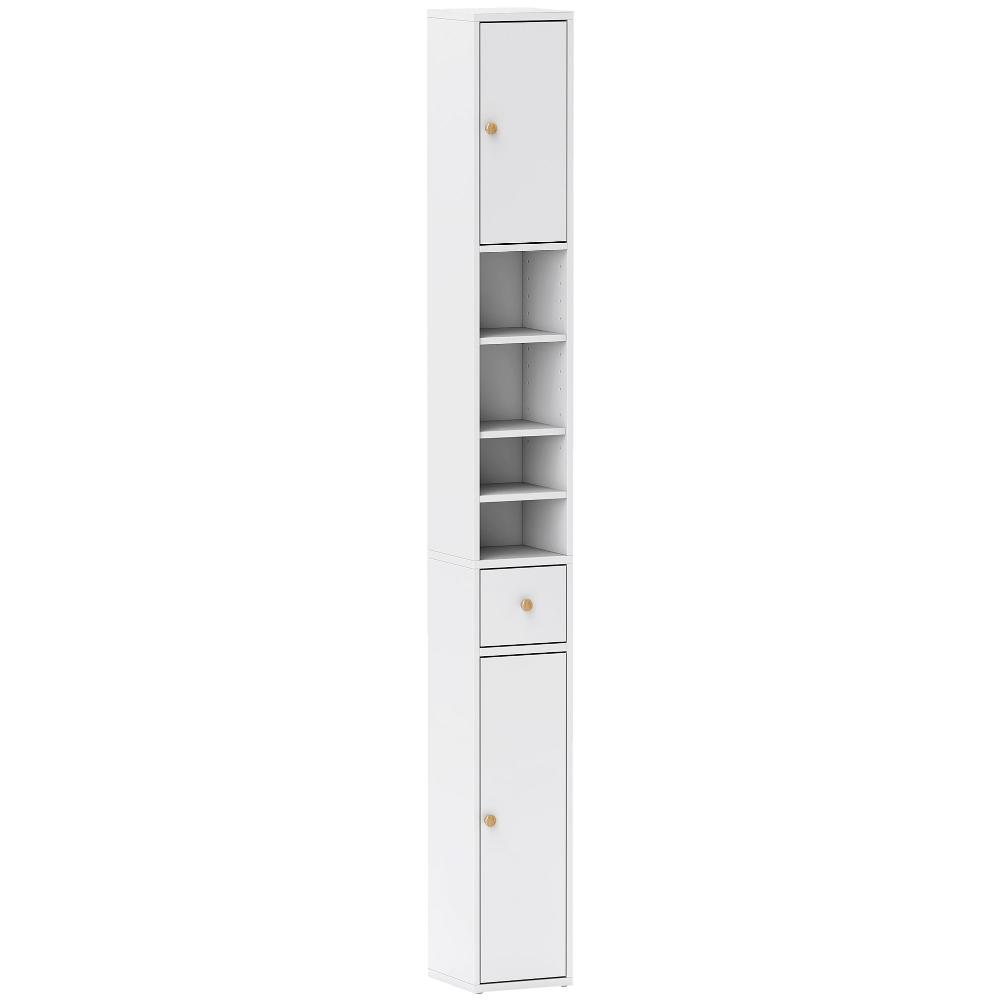 178 cm Narrow Tall Bathroom Cabinet - White
