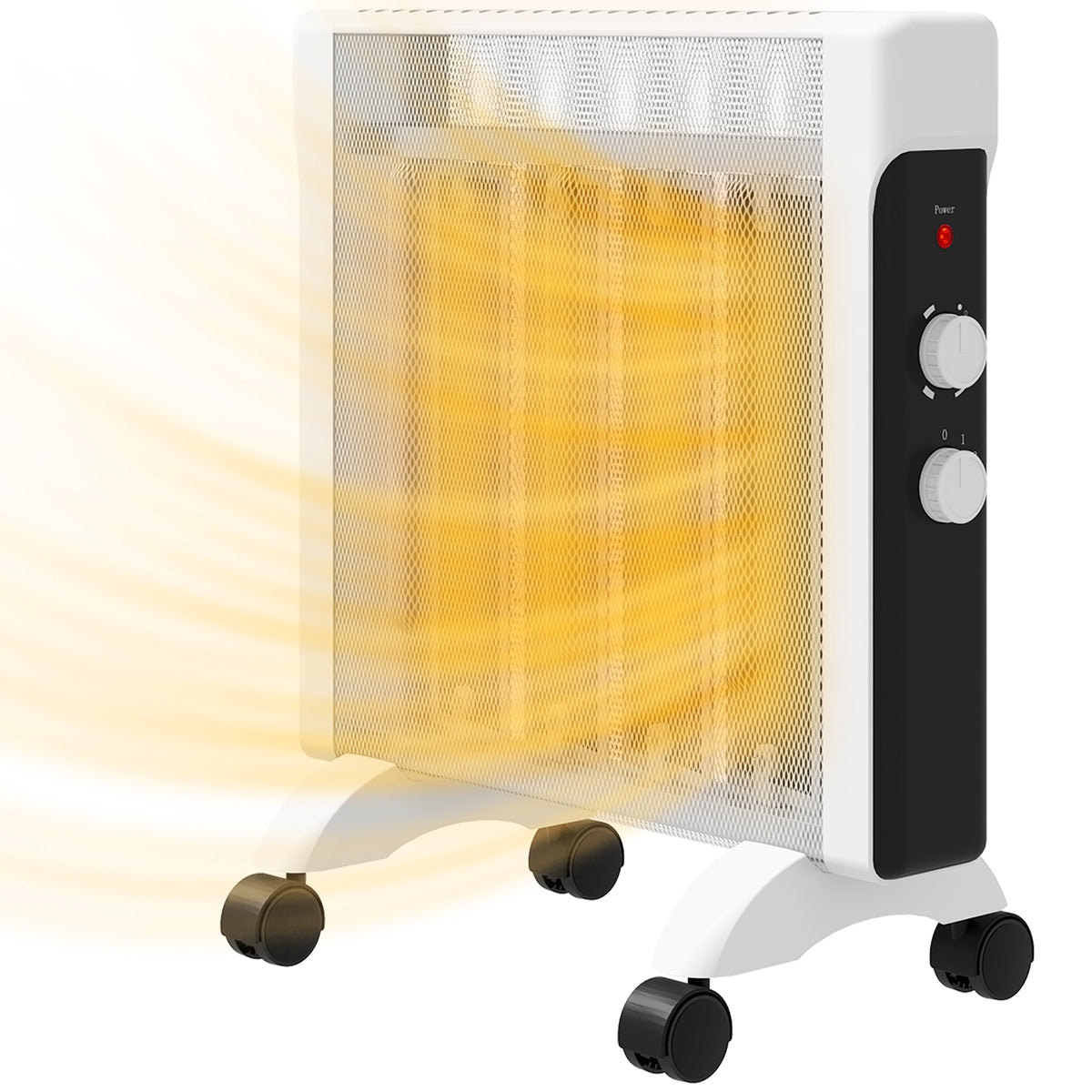 2kW Electric Heater with Adjustable 10-45°C Temperature - White