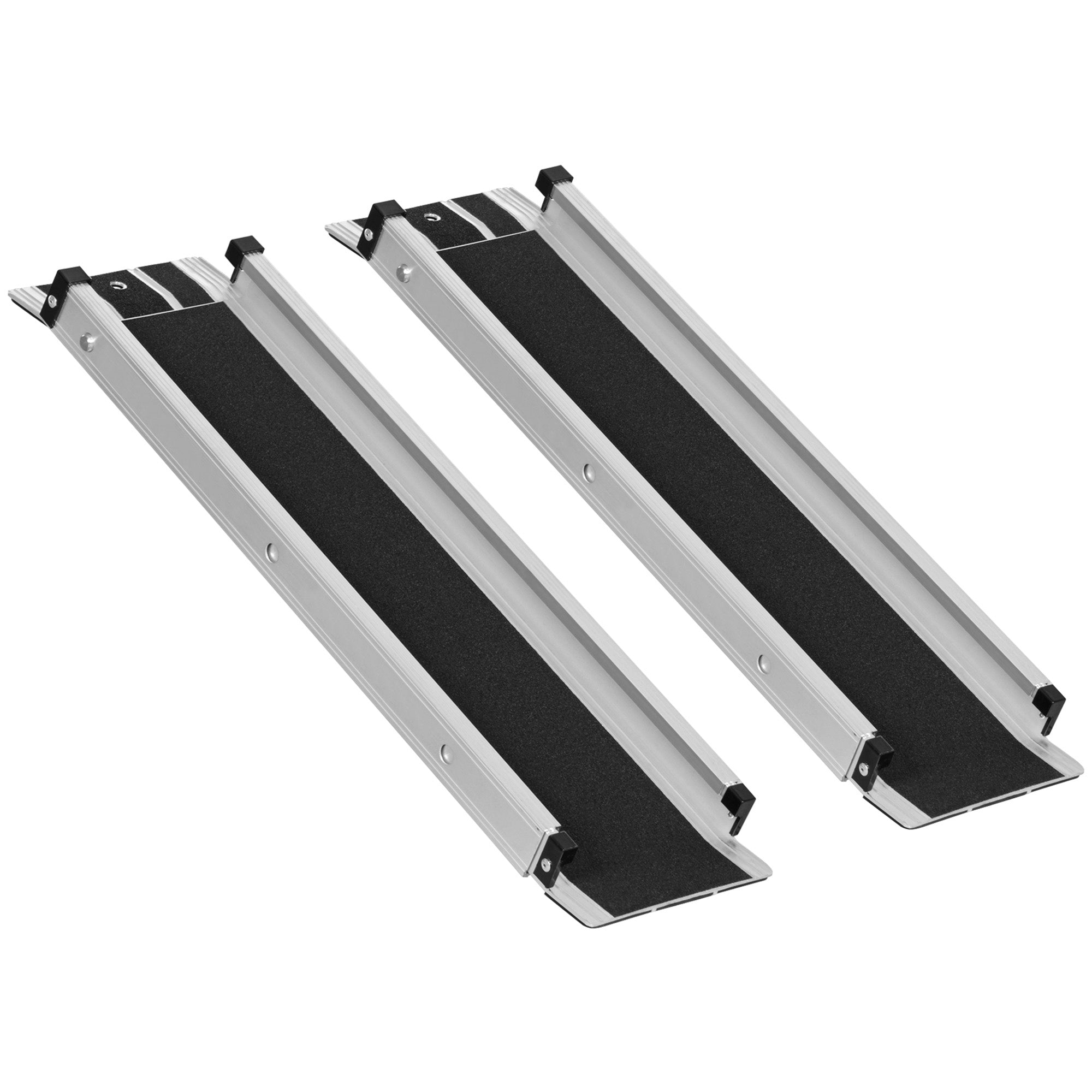 Set of Two 122cm Three-Level Aluminium Wheelchair Ramps