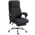 High Back Vibration Massage Office Chair with Footrest, Heated, Black
