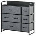 Chest of Drawers with 7 Foldable Drawers, 3-Tier Fabric Bedroom Dresser, Clothes Storage Unit for Bedroom, Living Room, Grey
