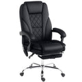 Massage Office Chair, Heated Reclining Computer Chair with Adjustable Height and Footrest, Black