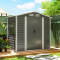 7 x 4ft Metal Garden Shed with Galvanised Steel Frame - Dark Grey