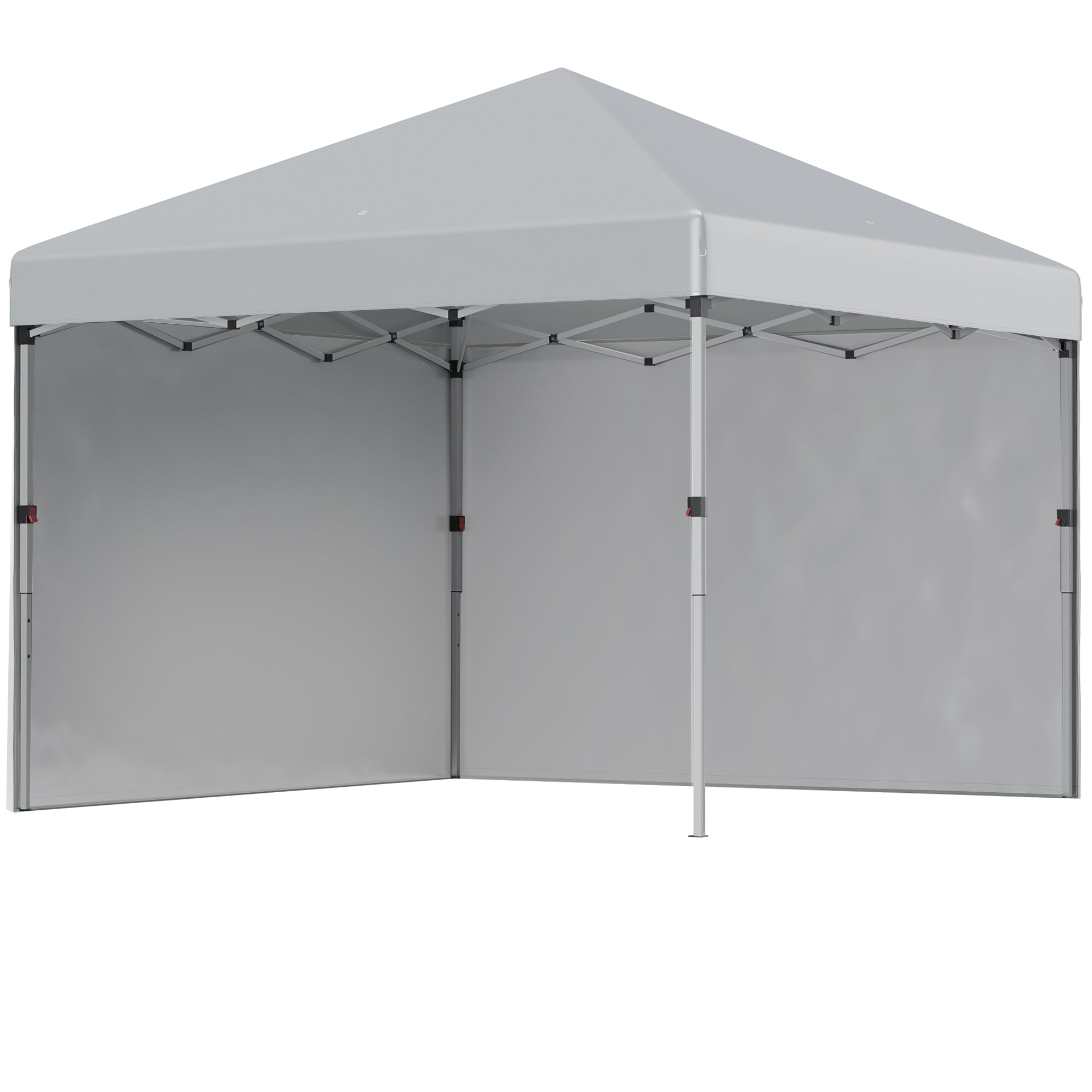 3 x 3 m Pop Up Gazebo, UPF 30+ Party Tent with 2 Sidewalls, Weight Bags and Wheeled Bag, Light Grey