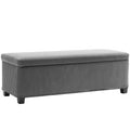 Storage Ottoman Bench 112cm Corduroy Footstool with Removable Lid and Legs - Grey