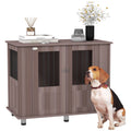 Medium & Large Dog Crate Table with Magnetic Door for Indoor Use - Purple