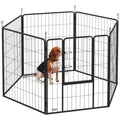 6 Panel Portable Dog Playpen with Door 100cm High for Large Dogs - Black