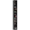 204 CD Tall Narrow Media Storage Tower with 12 Tiers - Black