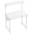 Computer Desk, 80cm Home Office Study Table with Hutch Shelf, Cup Holder, Headphone Hook, White