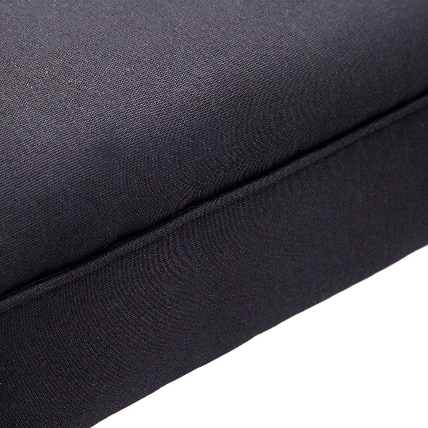 Small-sized Bed End Side Chaise Lounge Sofa Window Seat Arm Bench Wooden Leg Fabric Cover (Black)