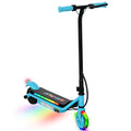 Kids Electric Scooter with Dual Brakes, Flashing Wheels & Colourful Lights, 12 KM/H, 10 KM Range - Blue