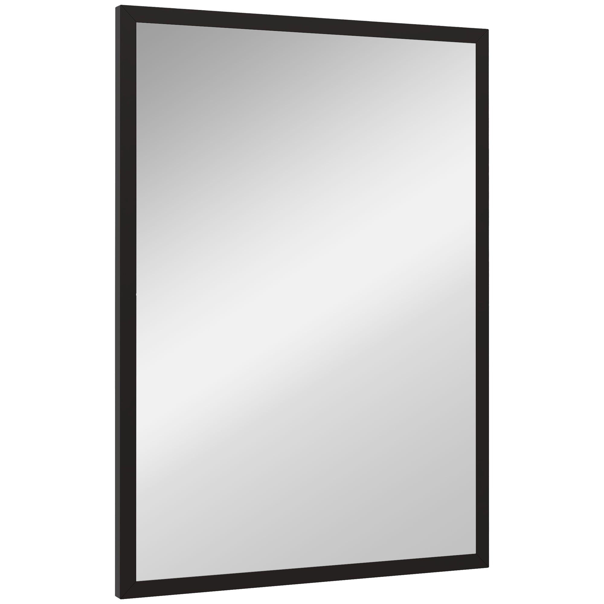 Wall Bathroom Mirror, 70 x 50 cm Wall-Mounted Mirror for Living Room, Bedroom, Hallway, Black