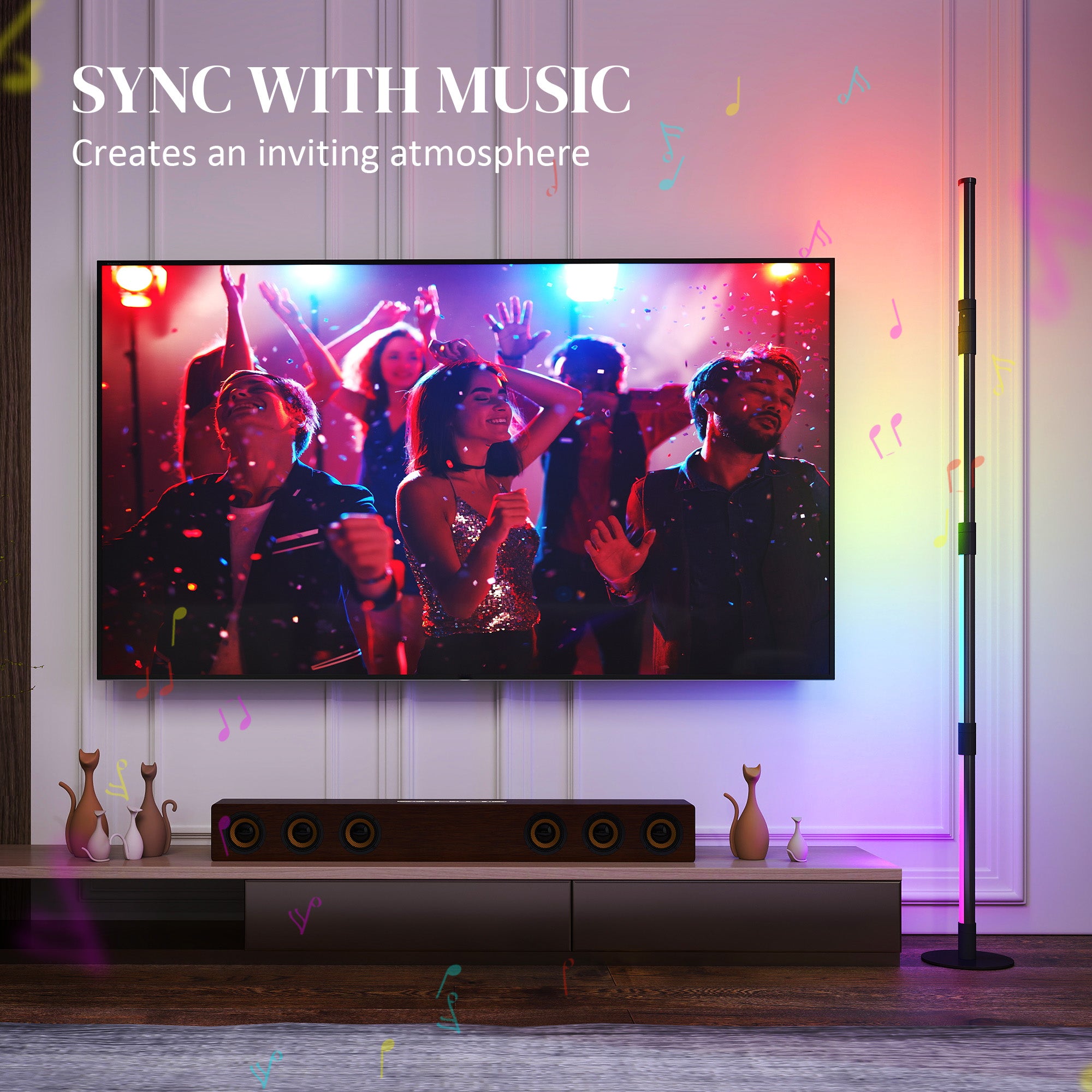 LED Floor Lamp, 360° RGB Detachable Corner Floor Lamp with App & Remote Control, Colour Changing Standing Lamp with Music Sync & Timing, for Living Room, Game Room, Dark Grey