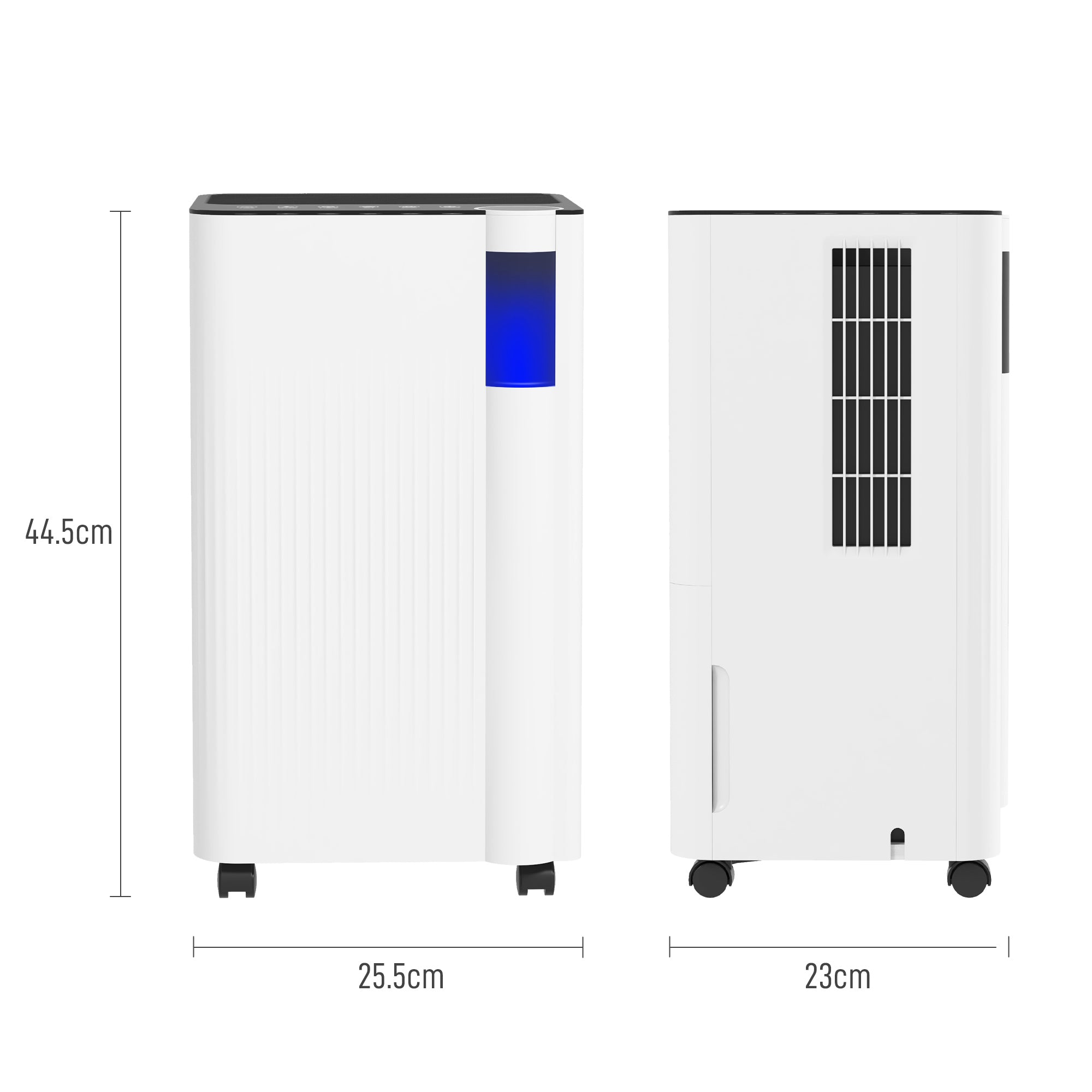 12L/Day Dehumidifier with Continuous Drainage, 2L Water Tank, 24H Timer, Digital Humidity Display, Filter, Auto Defrost, Children Lock, Dehumidifier for Home Damp, Bedroom, Laundry Drying