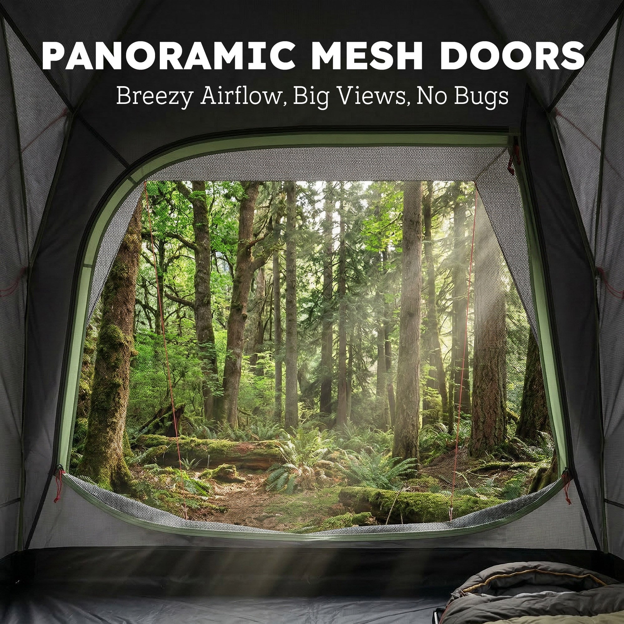 Car Tent with 2.35m Stand-Up Height, 3000mm Waterproof Tailgate Tent with Mesh Windows for Family Camping Travelling