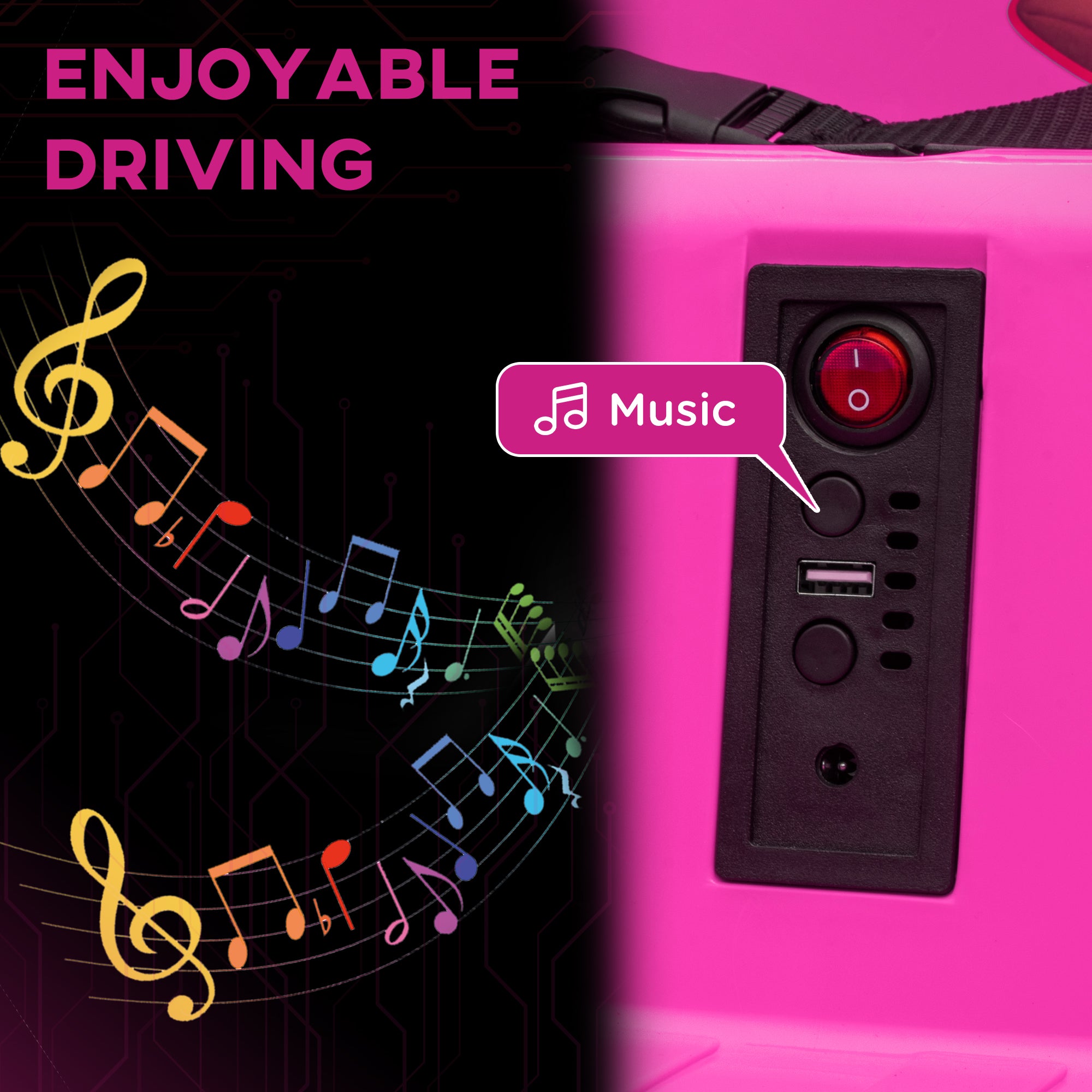 Angry Bird Licensed Waltzer Car, 12V Kids Bumper Car w/ Joysticks, Remote, Music LED Lights - Pink