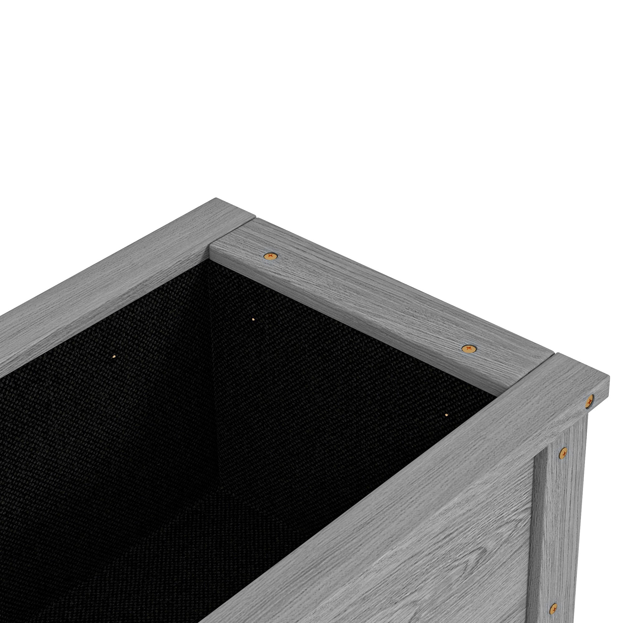Wooden Raised Garden Bed, Elevated Planter Box with Storage Shelf and Drainage Holes, Raised Planter with Legs, Grey