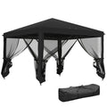 3 x 3 m Pop Up Gazebo with Removable Mesh Sidewalls and Carry Bag - Black