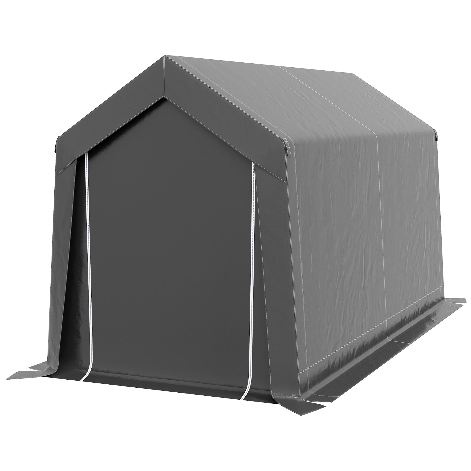 3.6 x 2.1m Portable Outdoor Shed, with Window - Dark Grey