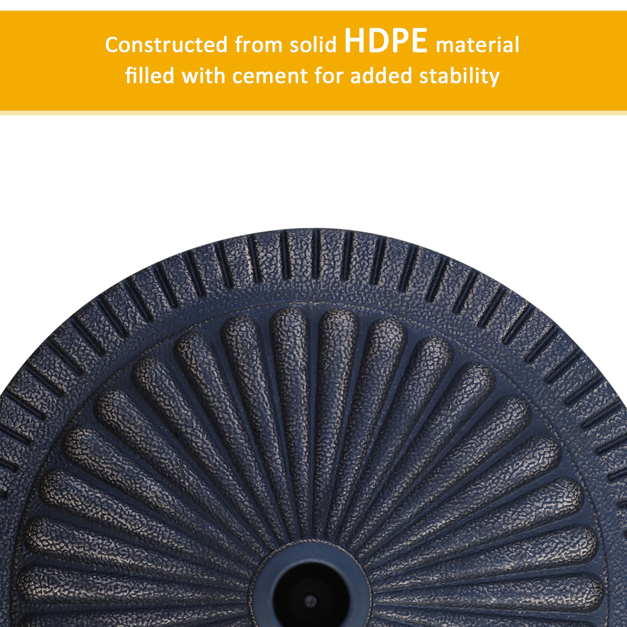 14kg Garden Parasol Base, Round Resin Sun Umbrella Base, Outdoor Umbrella Stand for 38mm or 48mm Outdoor Umbrella Poles, Bronze Tone