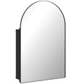 Bathroom Mirror Cabinet with Mirror, Arched Wall Mounted Bathroom Cabinet with Storage Shelves, Black