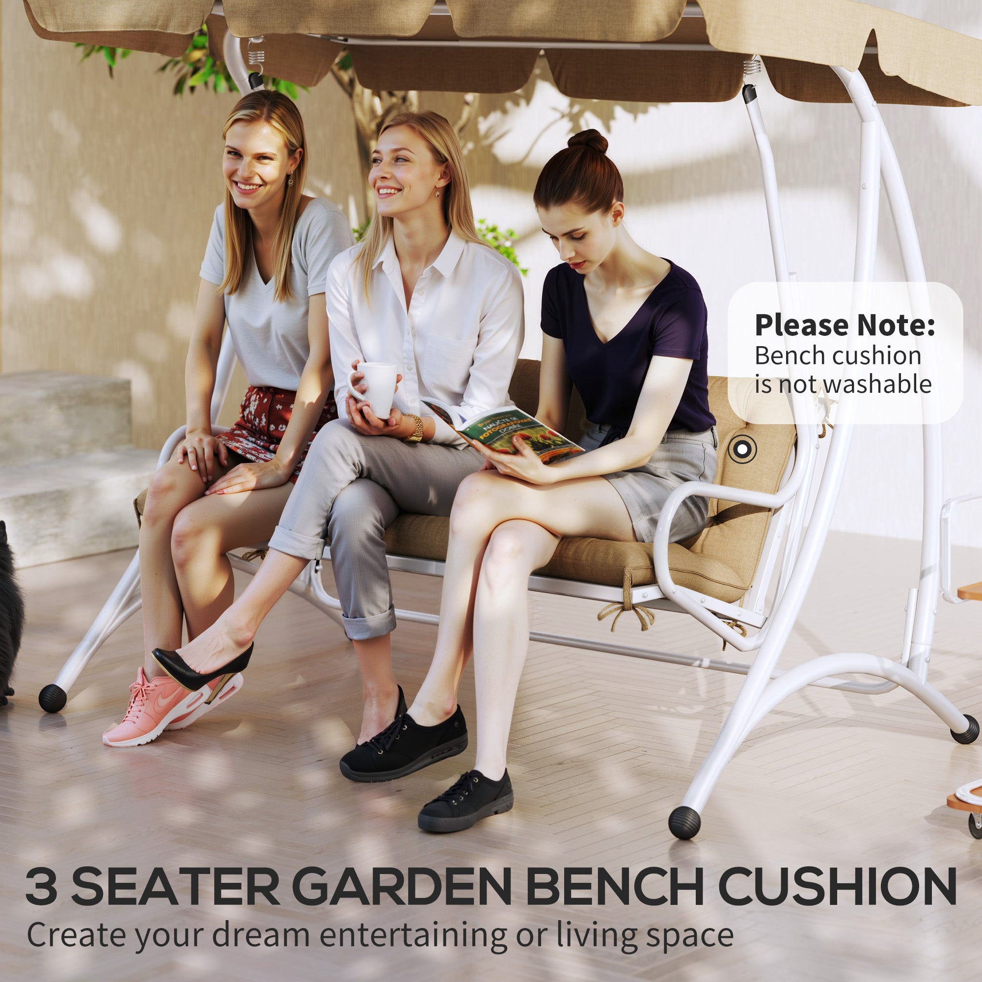 Three-Seater Bench Cushion - Khaki