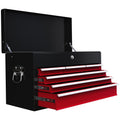 Six Drawer Steel Tool Storage Chest with Lock and Keys - Red