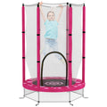4.6FT Toddler Trampoline with Safety Enclosure Net for Ages 3-6 Years - Pink Sun Pattern