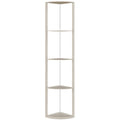 RGB LED Floor Lamp with Shelves, 4-Tier Dimmable Standing Lamp with Remote Control, Oak