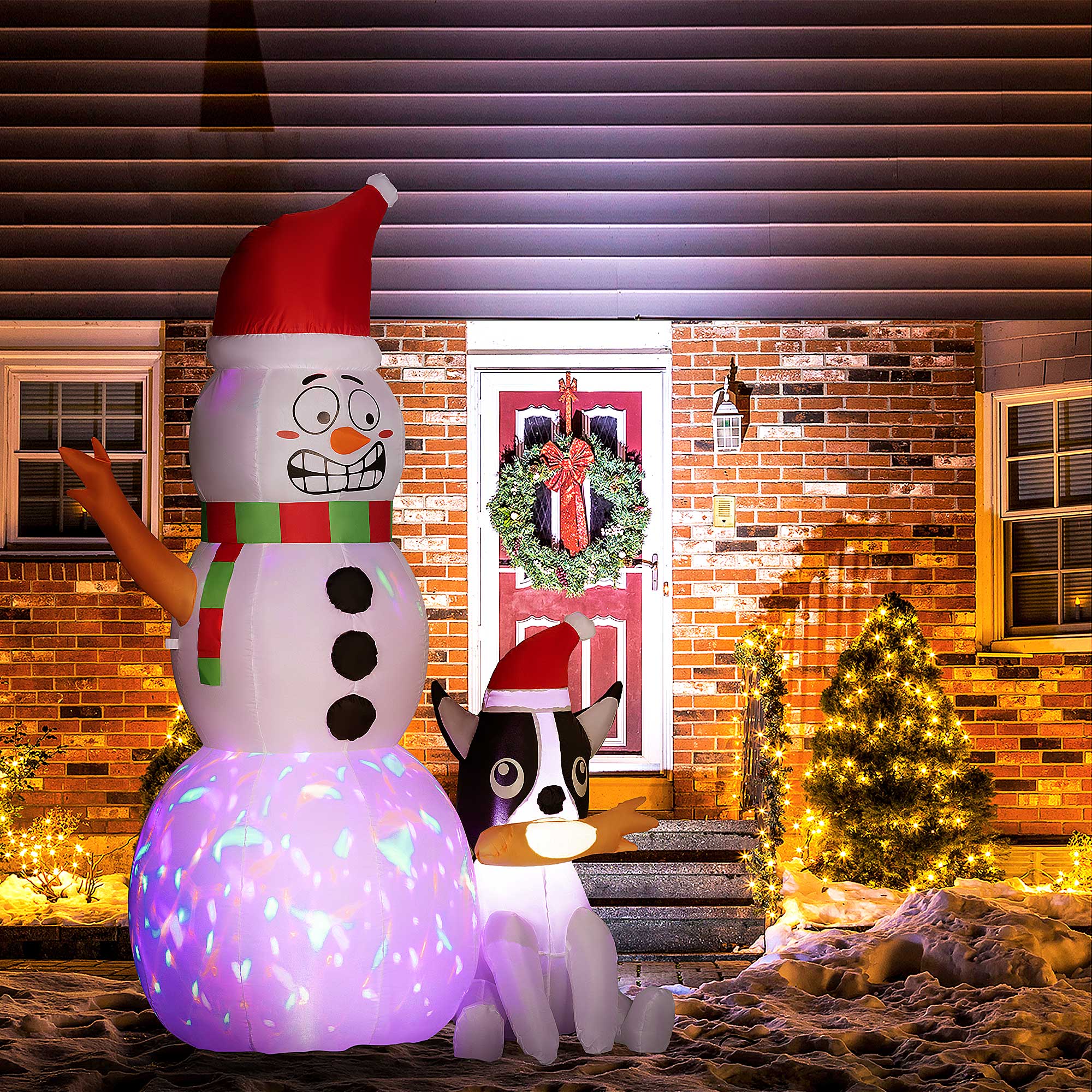 6.2ft Inflatable Santa with Dog Decoration