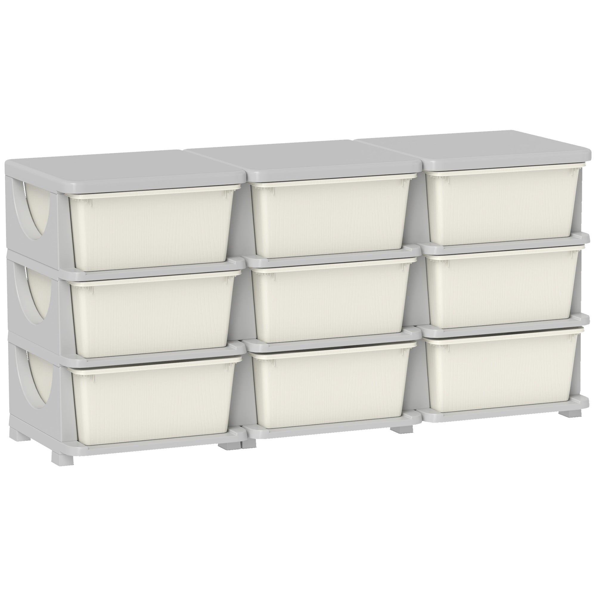 Kids Storage Unit, with Nine Drawers - Cream