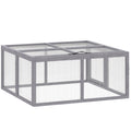 Rabbit Hutch Outdoor, Foldable Guinea Pig House with Openable Top, for 3 Bunnies, Ducks, Chickens, 110 x 105 x 50 cm