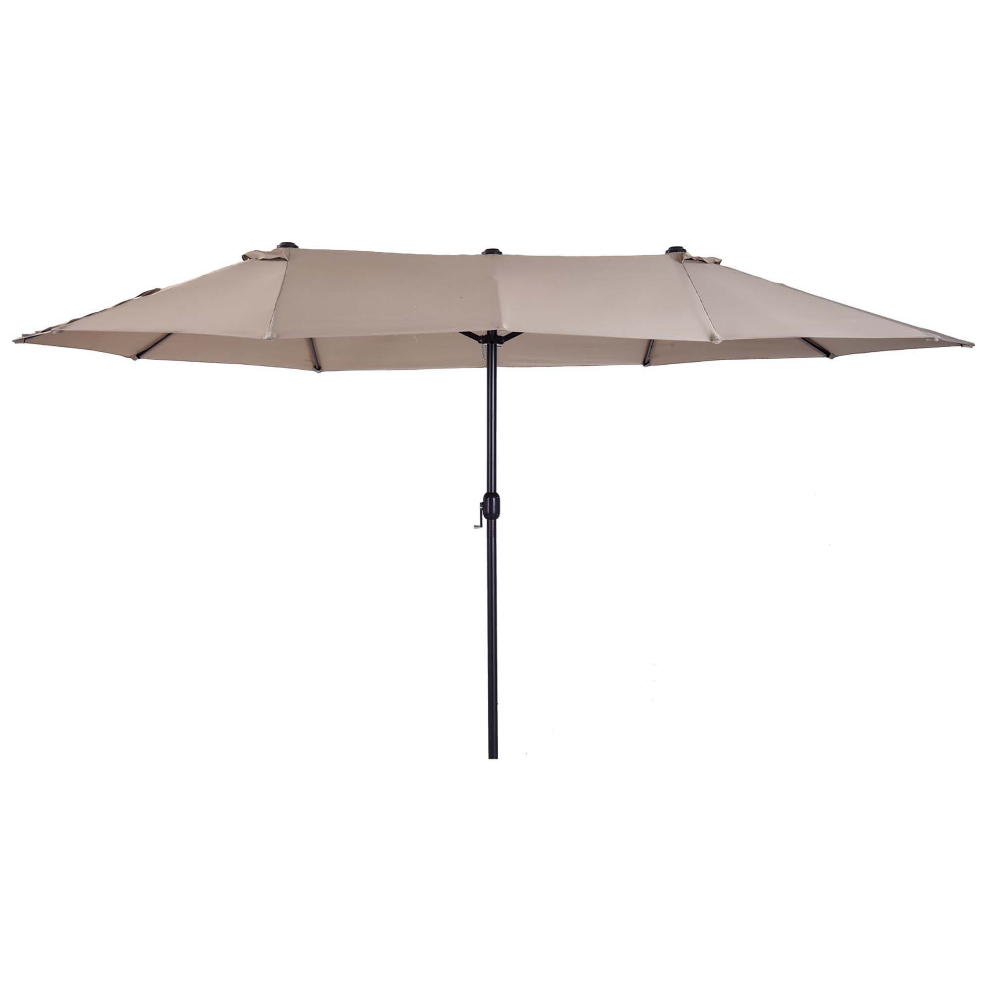 4.6m Double-Sided Patio Parasol Sun Umbrella-Tan