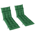 Set of Two 190 x 56cm Sun Lounger Cushions - Green