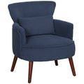 Corduroy Retro Wingback Accent Chair with Cushion - Blue