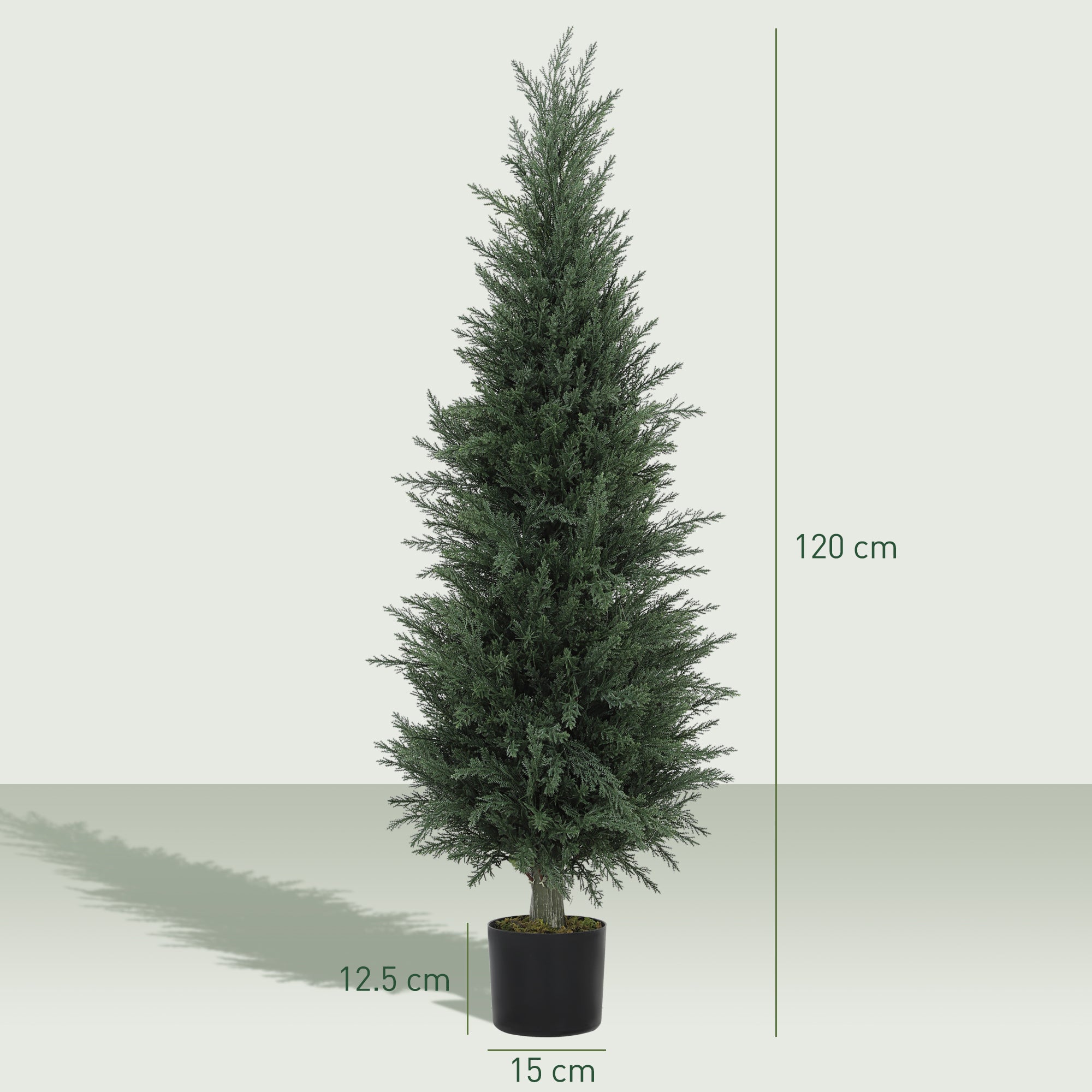 Set of Two Artificial Cypress Trees - Green