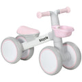 Kids Balance Bike with Adjustable Seat and Silent Wheels for 1-3 Years - Pink