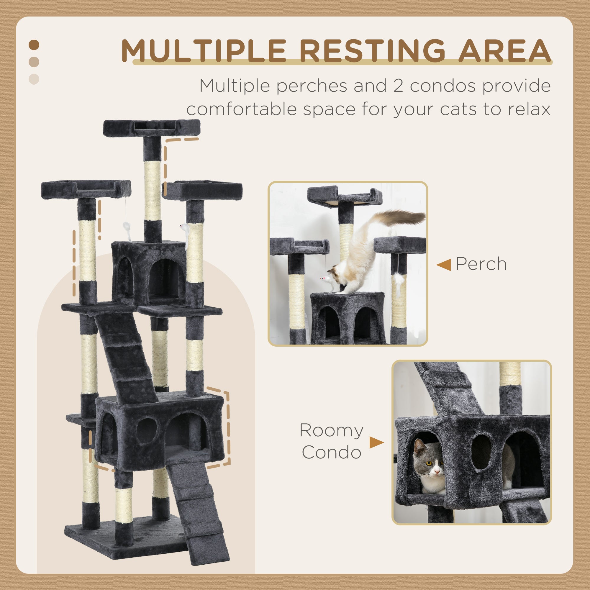 Cat Tree Scratching House, Activity Play Centre