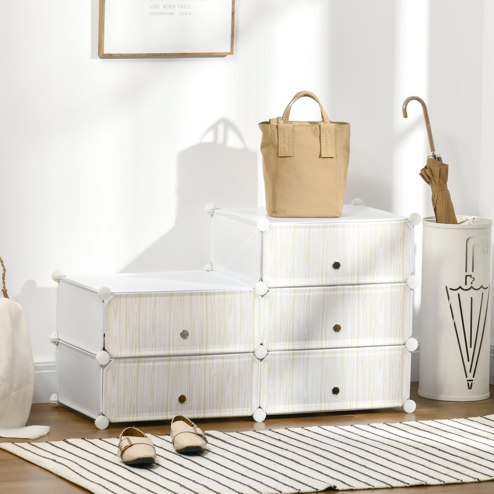 Six Cube Modular Storage Storage Unit - White