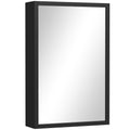 kleankin Bathroom Cabinet with Mirror, Wall Mounted Bathroom Mirror Cabinet with Storage Shelves, 40 x 12 x 60 cm, Black
