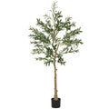5ft/150cm Artificial Silk Olive Tree with 720 Leaves & 32 Fruits in Pot - Green