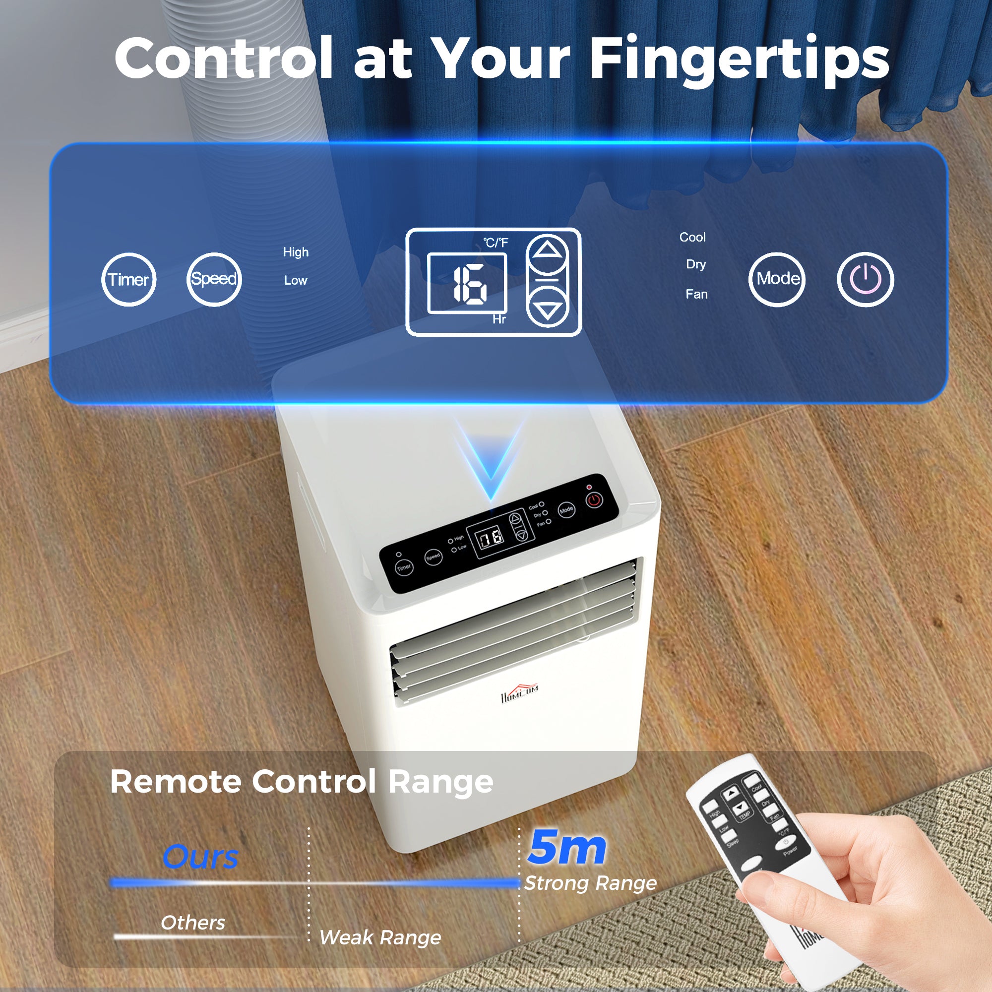 Portable Air Conditioner 9000 BTU, Air Conditioning Unit with Digital Display for Room up to 28㎡