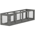 Outdoor Cat Tunnel, Wooden Play Cat Enclosure, Extendable Pet Run with 3 Doors, for Indoor and Outdoor Use, Grey