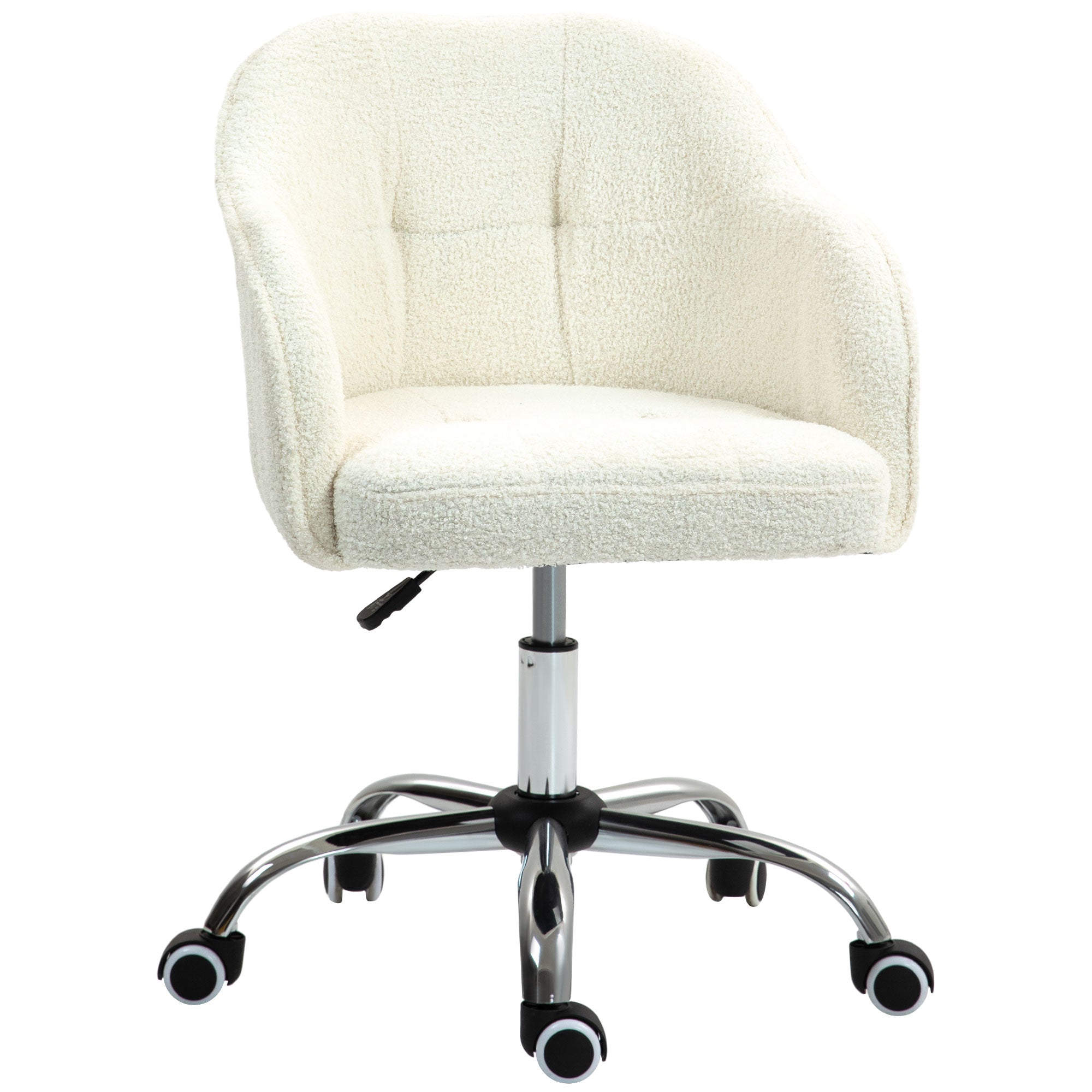 Teddy Fleece Swivel Office Chair - Cream