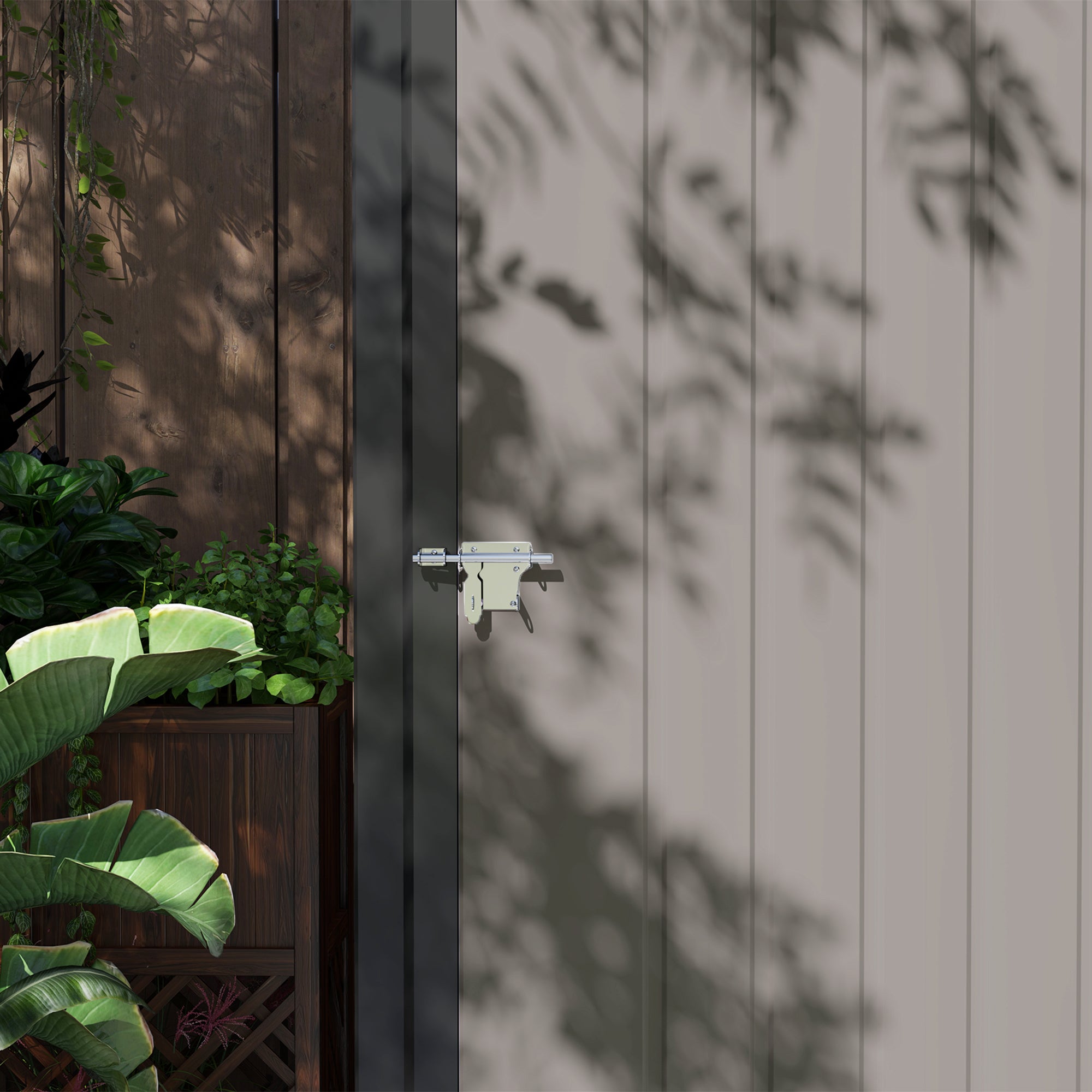 5.3 x 3.1ft Corrugated Steel Garden Shed - Robust Light Grey Storage